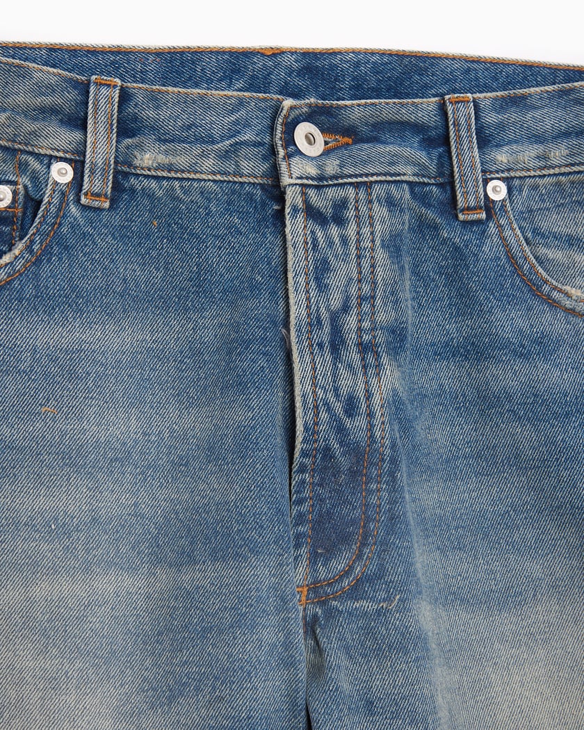Heron Preston Distressed Regular Men's Pants Blue Heron Preston Distressed Regular Men's Pants Blue