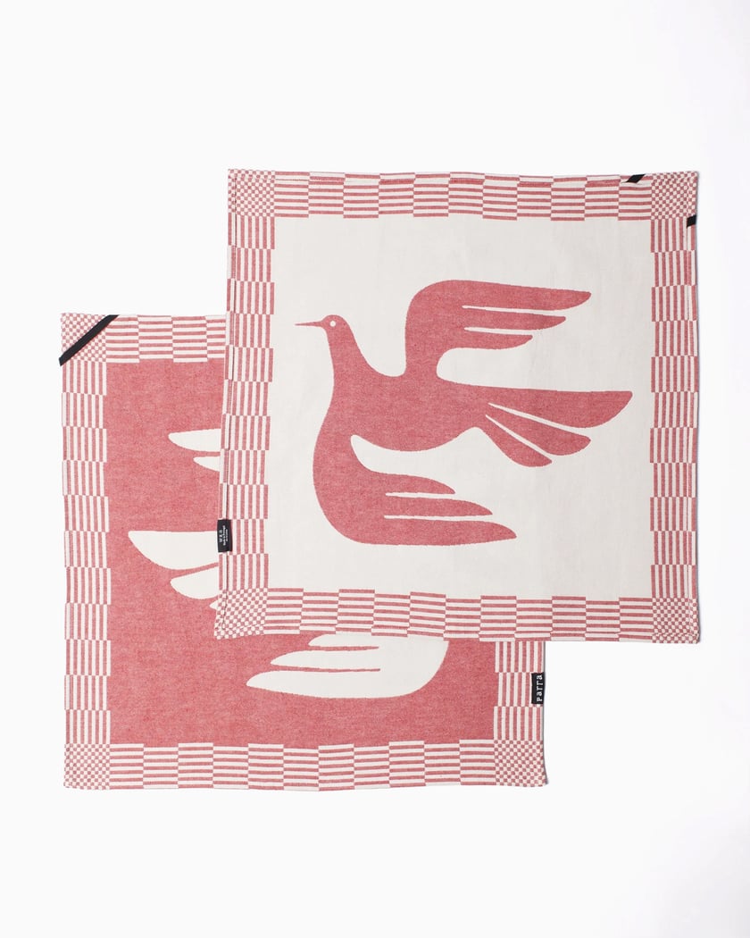 by Parra Infinite Kitchen Bird Unisex Towel (2 Pack) Red 54275-RED