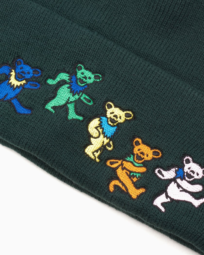 thisisneverthat® x Grateful Dead Dancing Bears Unisex Beanie Green  GD233WHWBE01-Dark-Green | FOOTDISTRICT