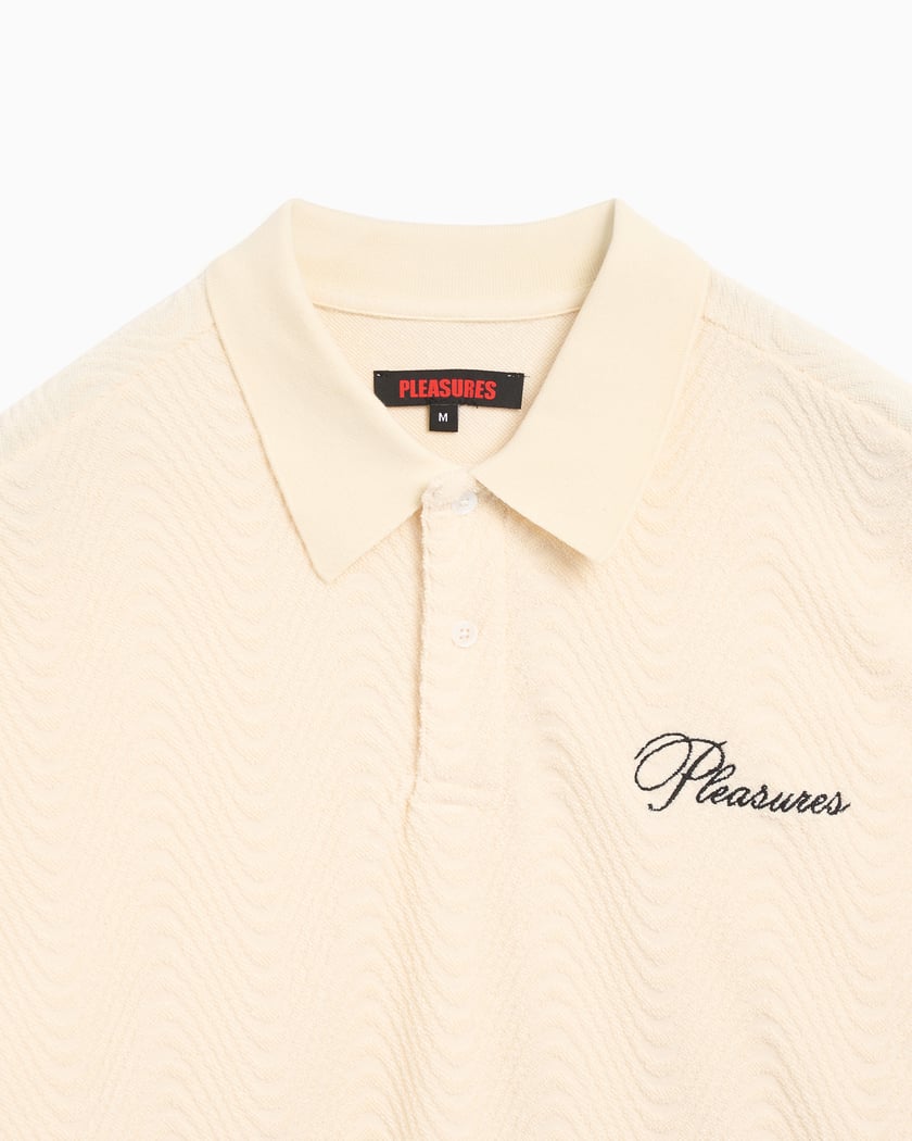 Pleasures Zen Men's Terry Boxy Polo White P24SU037-WHITE