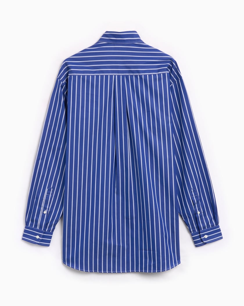Sky High Farm Workwear Unisex Striped Button Down Shirt Blue