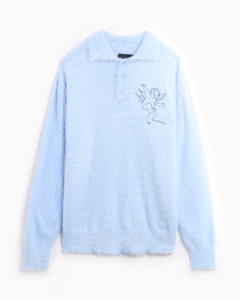 Intarsia Stripe Knit Polo - Ginger