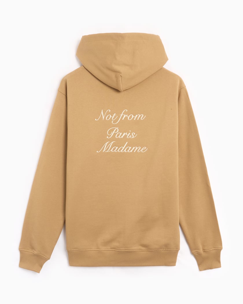 Drole de Monsieur Slogan Calligraphy Men s Hoodie Brown HO168 CO127 IBN FOOTDISTRICT