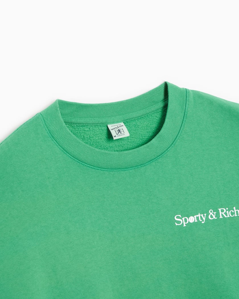 Sporty & Rich logo-print Cotton Sweatshirt | Green | FARFETCH NO