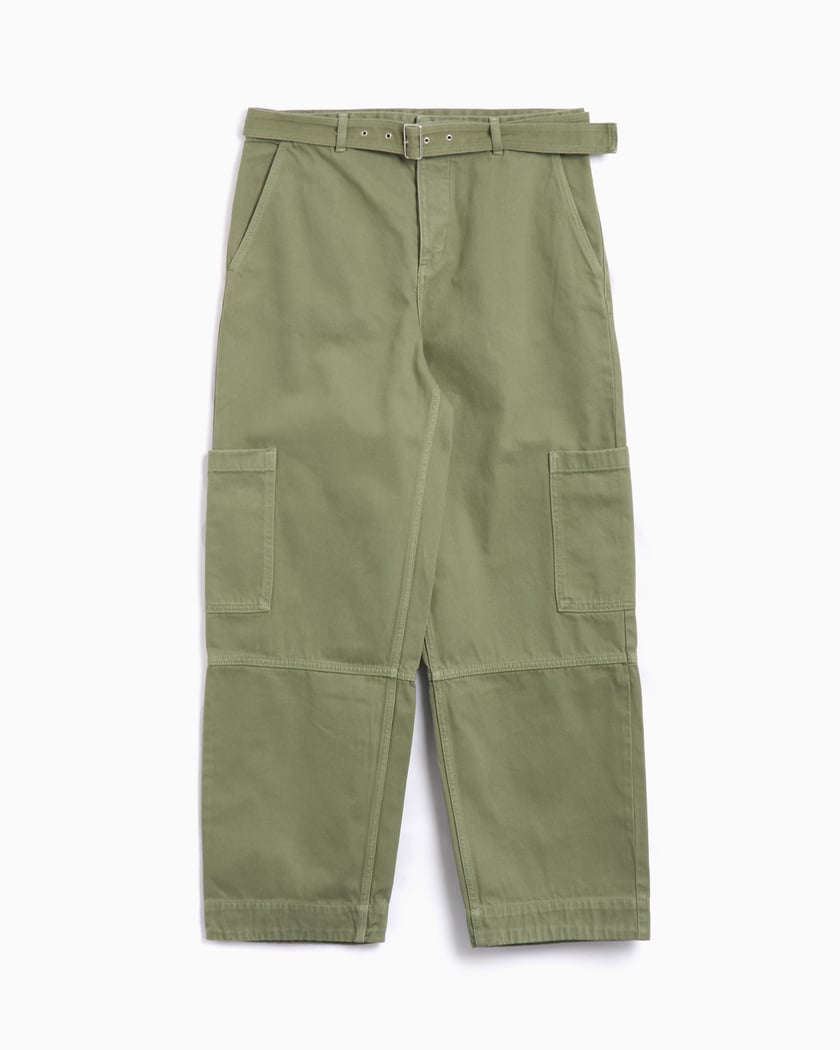 Maison Kitsuné Belted Men's Denim Pants Green OM01104WD4012 Maison Kitsuné Belted Men's Denim Pants Green OM01104WD4012