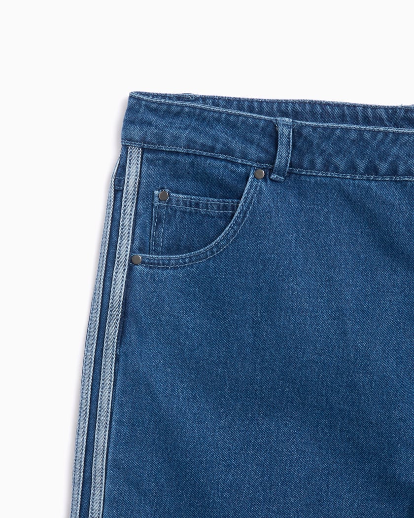 adidas Originals 3 Stripes Women's Denim Pants Blue JD2574