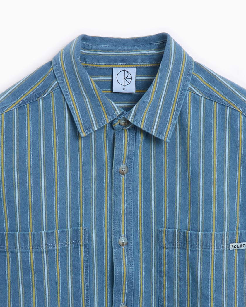 Polar Skate Co. Mike Men's Denim Long Sleeve Shirt Blue PSC