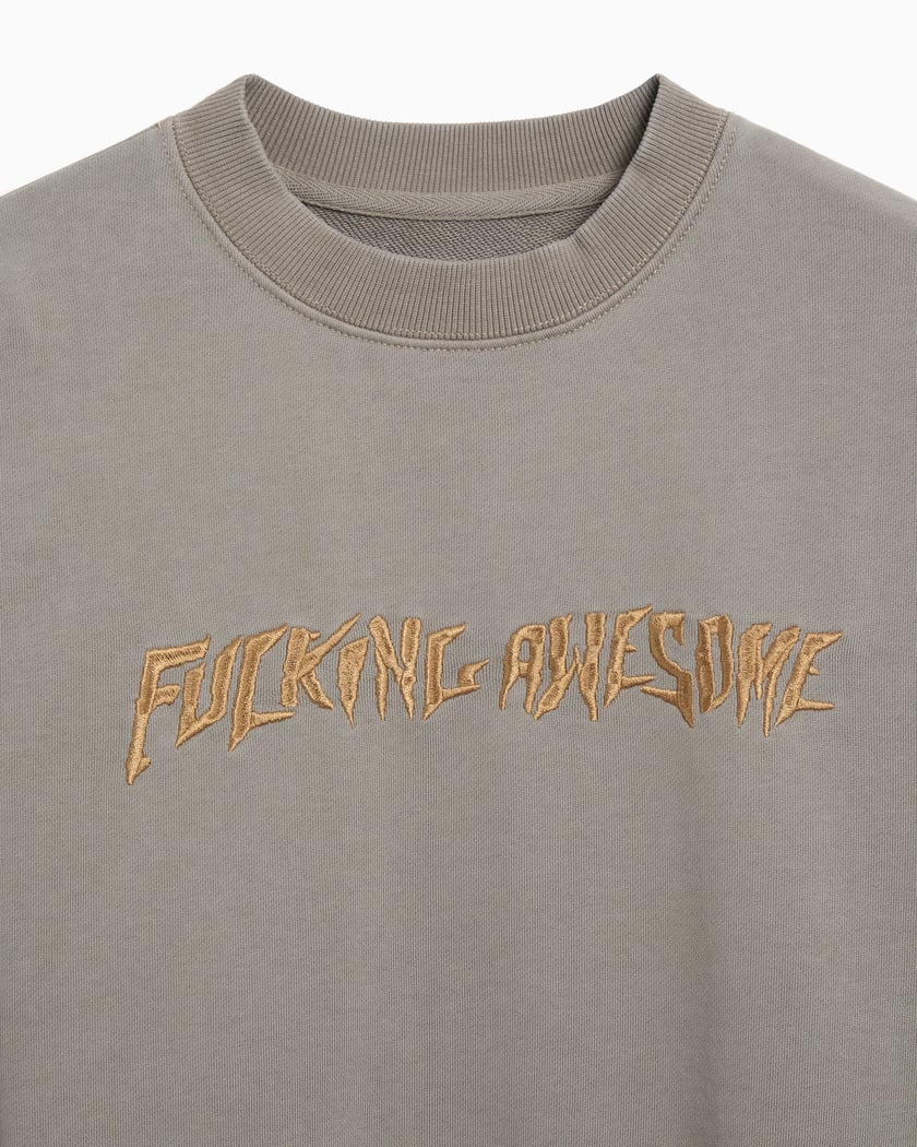 Fucking Awesome Distressed Stamp Men's Sweatshirt Brown
