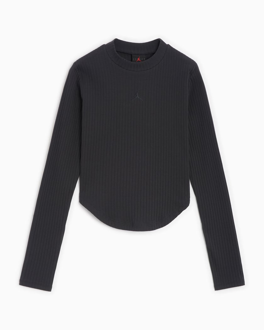 Jordan Women s Long Sleeve Knit T Shirt Black FN5399 045 FOOTDISTRICT