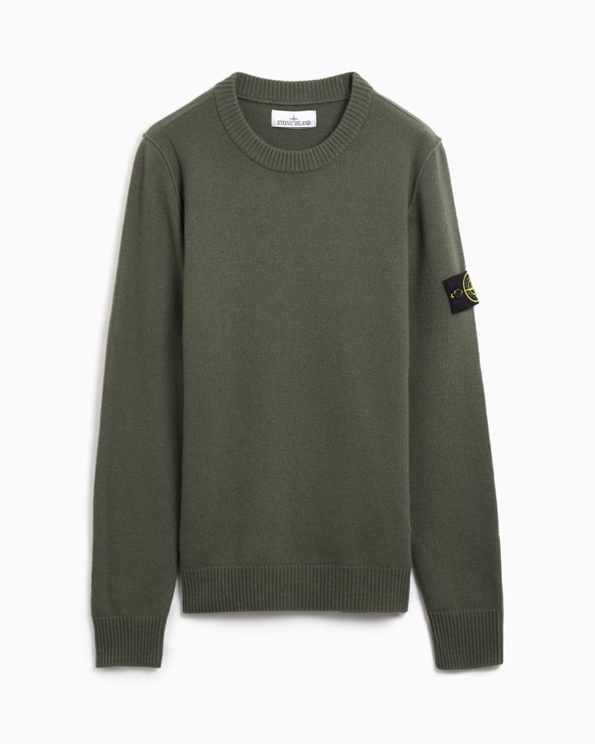 Stone Island Logo Men s Sweater Green 8115508A3 V0059 FOOTDISTRICT
