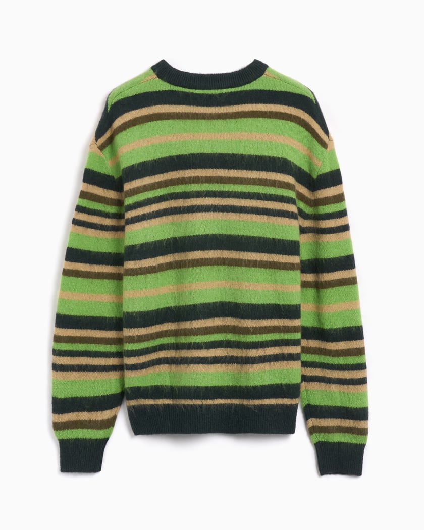 Metalwood Studio Men's Striped Knit Sweater Green MWS24-15