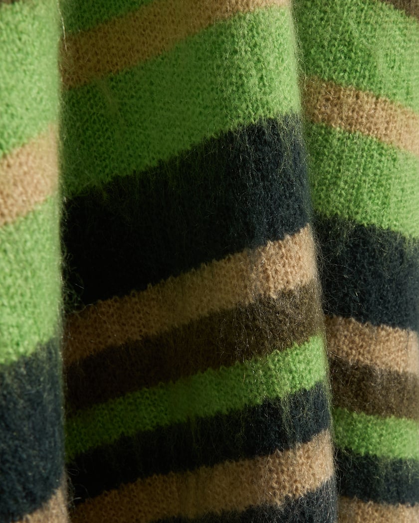 Metalwood Studio Men's Striped Knit Sweater Green MWS24-15