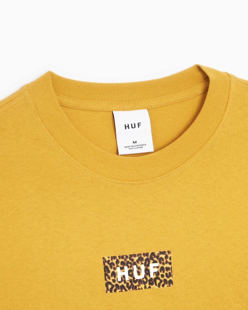HUF Leopard Bar Logo Women's Crop T-Shirt Yellow WTS0035-GOLD| Buy