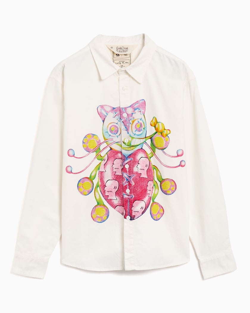 Brain Dead Gaspar Heart Oxford Graphic Men's Shirt White