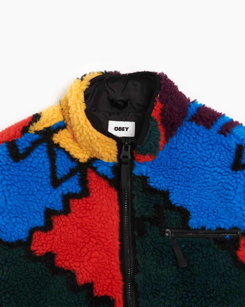 OBEY Clothing Moroccan Rug Men s Sherpa Jacket Multi 121800575 MUL FOOTDISTRICT