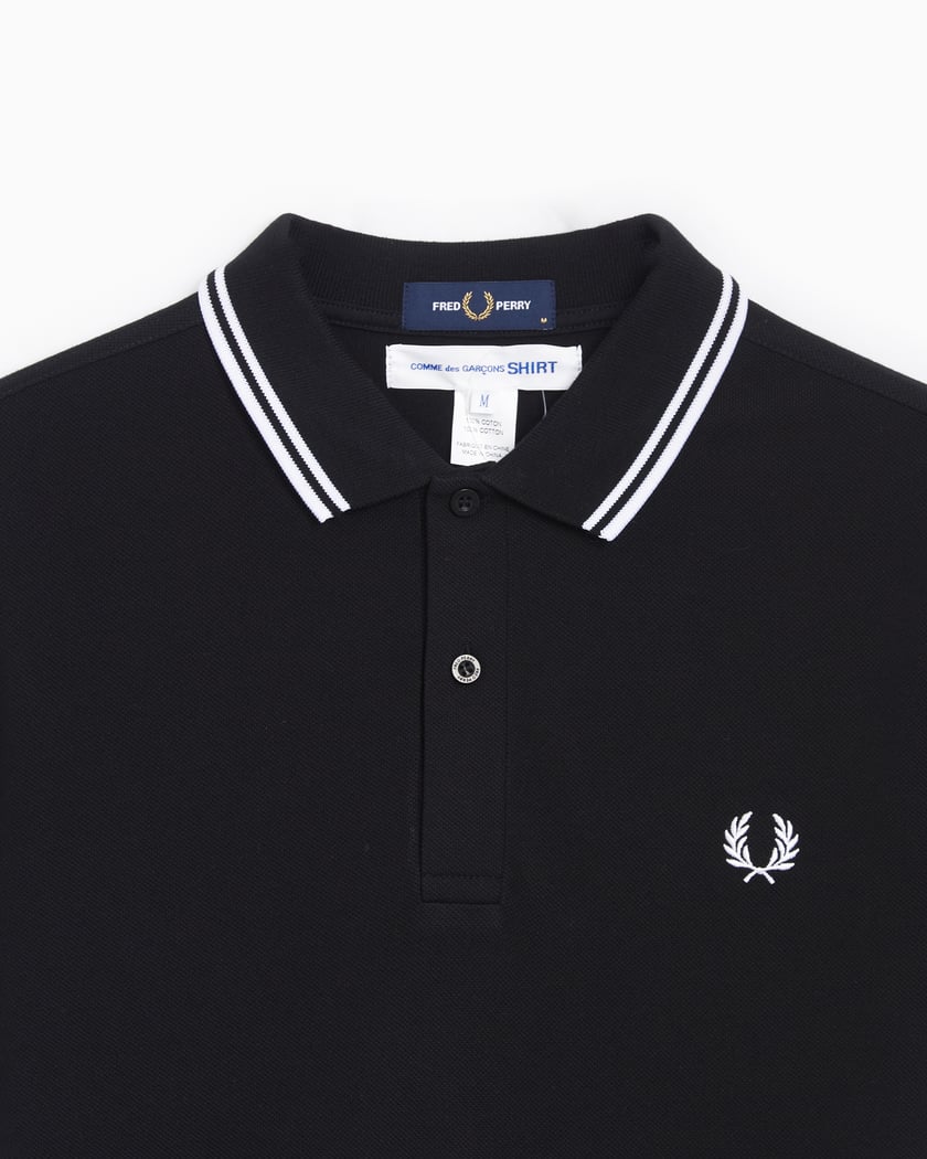 Comme Des Garcons Shirt x Fred Perry Men s Knit Polo Black FN T502 W24 1 FOOTDISTRICT