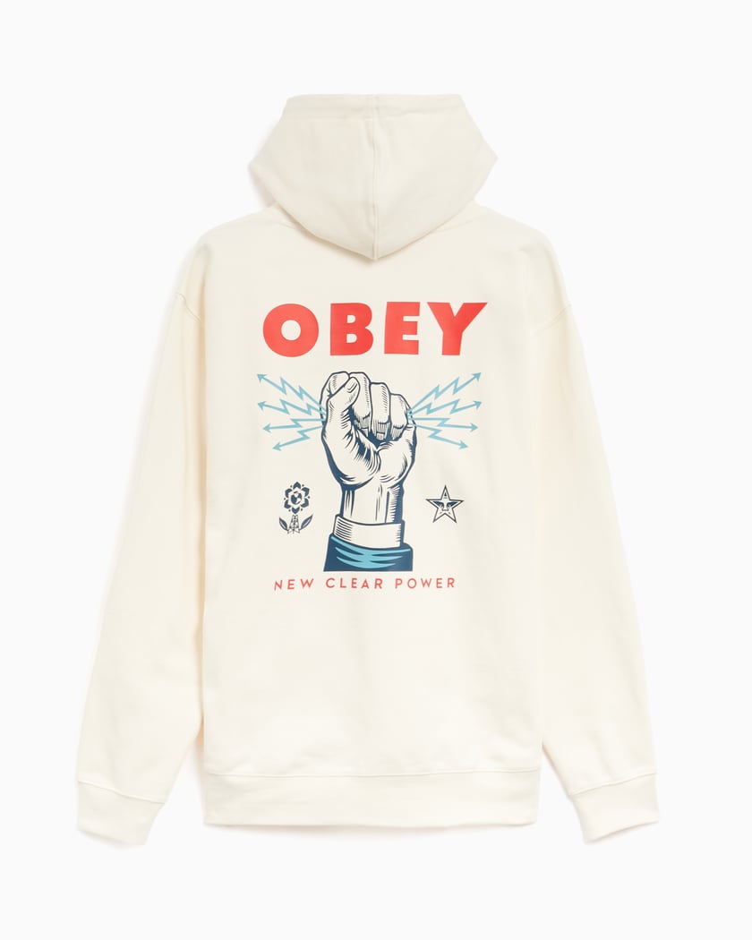OBEY Clothing Obey New Clear Power Men s Hoodie Bianco 117463779 UBL FOOTDISTRICT