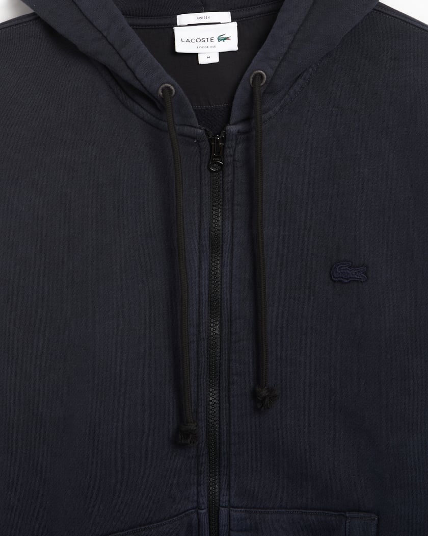 Black lacoste zip up hoodie store