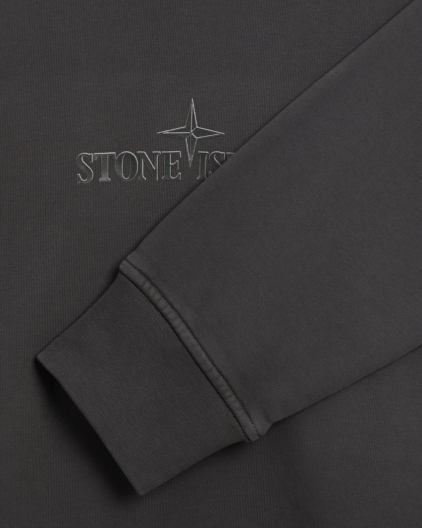 Stone Island Logo Men s Sweatshirt Gray 811566182 V0062 FOOTDISTRICT