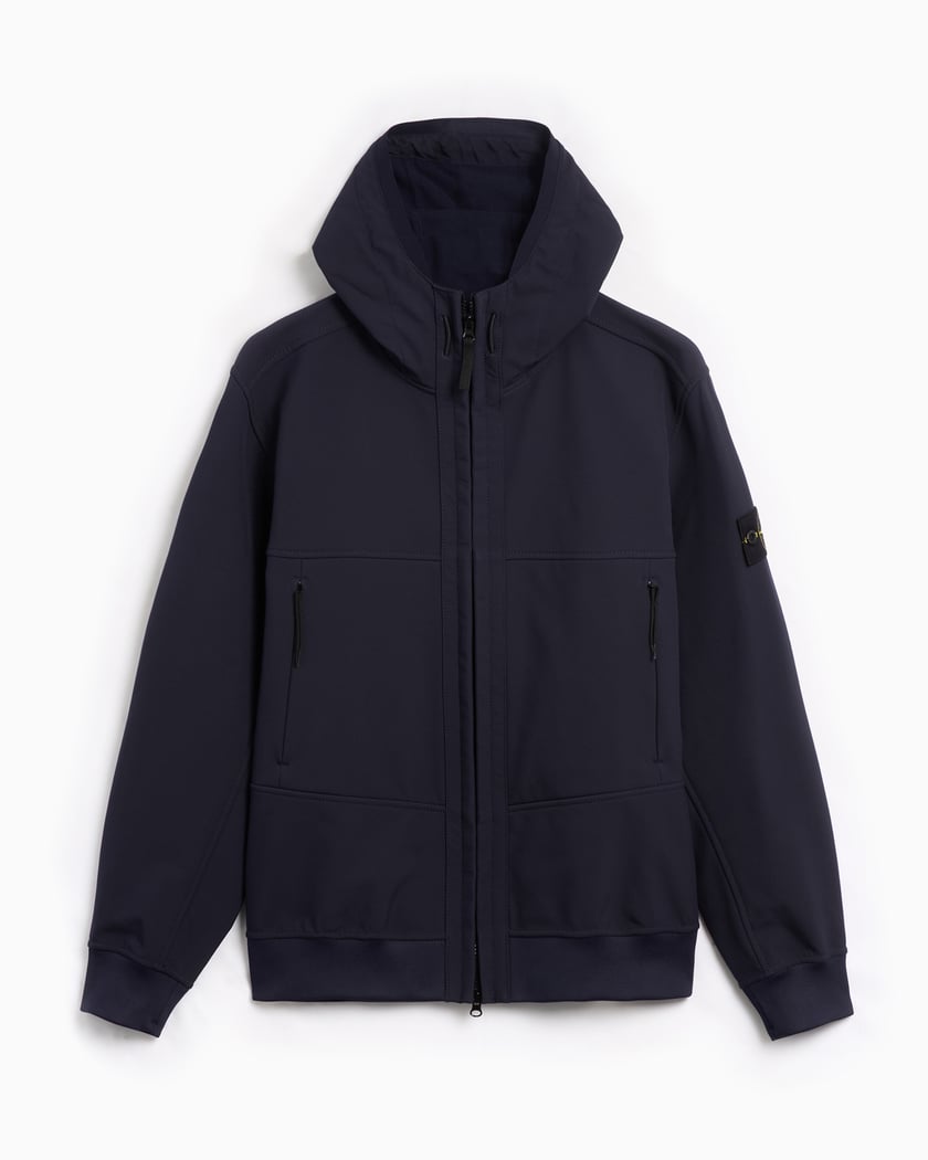 Soft shell badge hooded jacket outlet