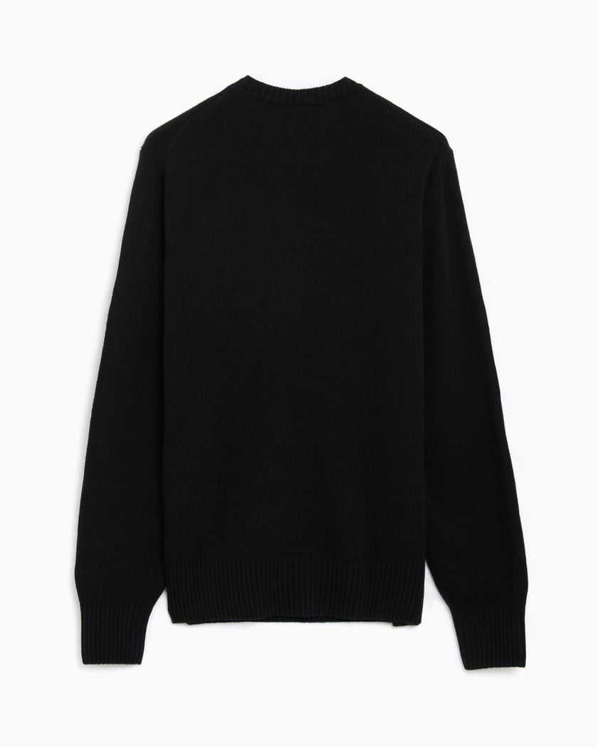 Lacoste Men s Carded Wool Crew Neck Sweater Black AH2916 00 031 FOOTDISTRICT