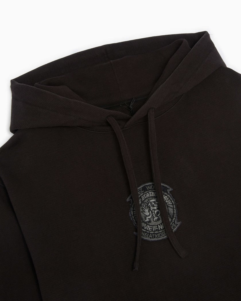 Maharishi Sez Wolf Patch Men s Hoodie Black 3591 BLACK Buy Online