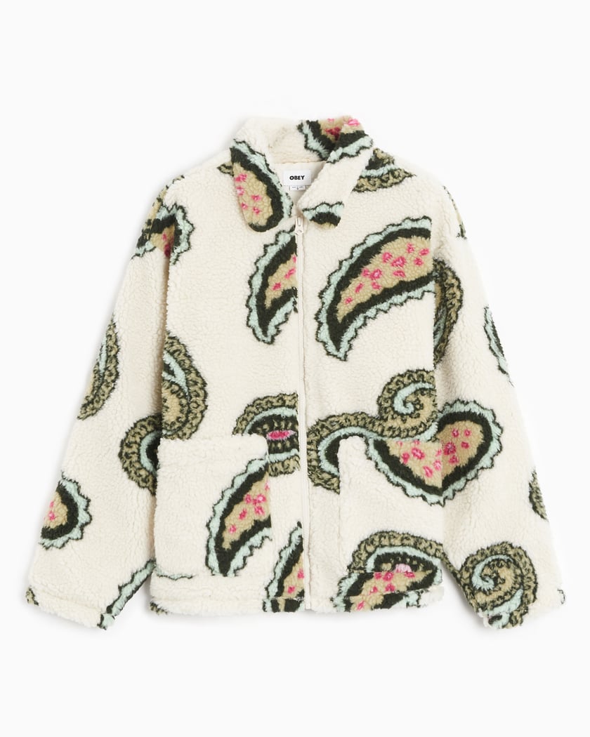 OBEY Clothing Paisley Men s Fleece Jacket White 121800550 UBL Buy