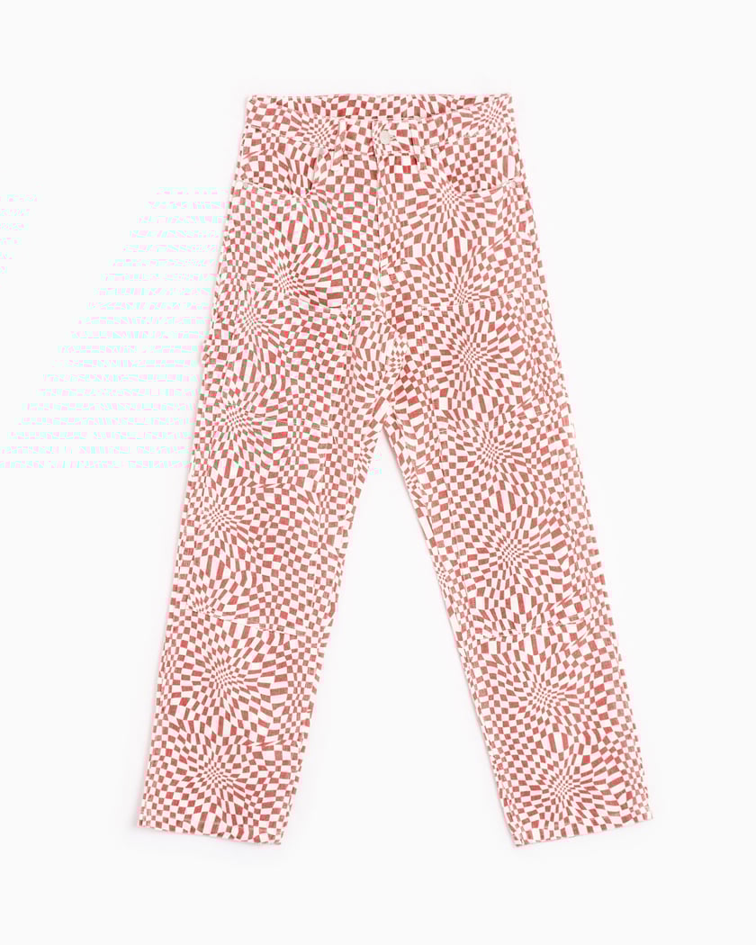 Pleasures Washy Double Knee Men's Work Pants Red P23F008-RED