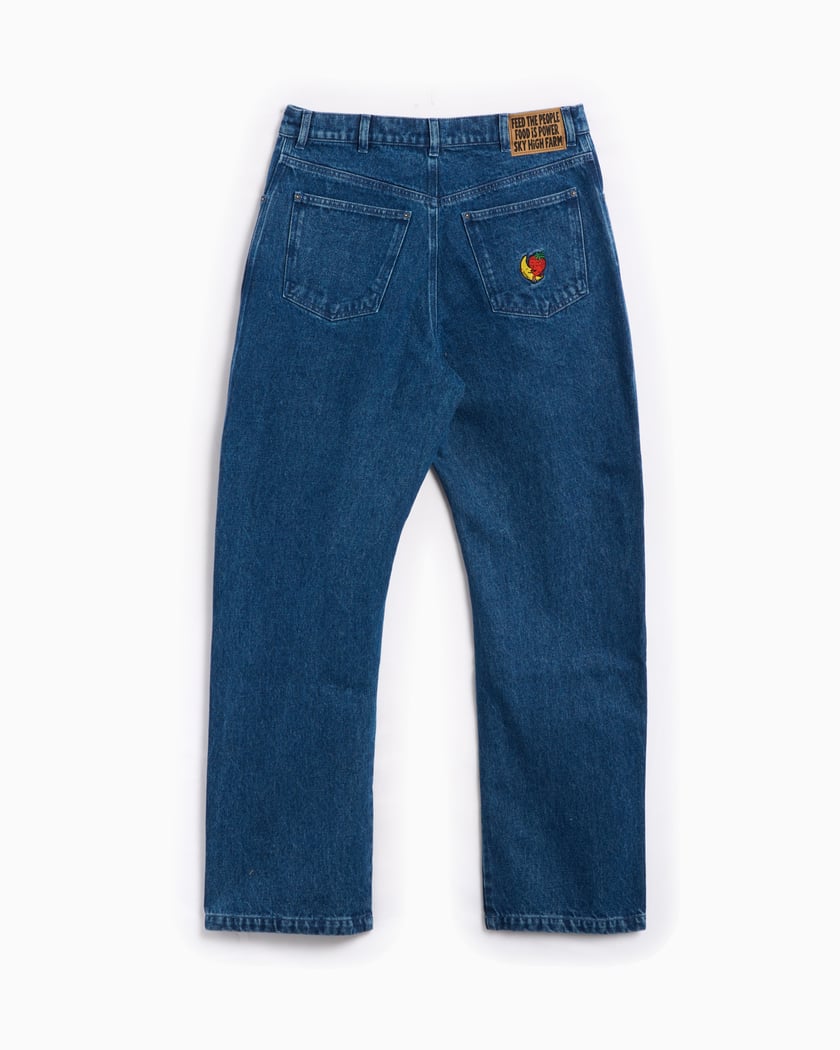 Sky High Farm Workwear Perennial Logo Unisex Woven Denim Pants Blue  SHF05P008-1 | FOOTDISTRICT
