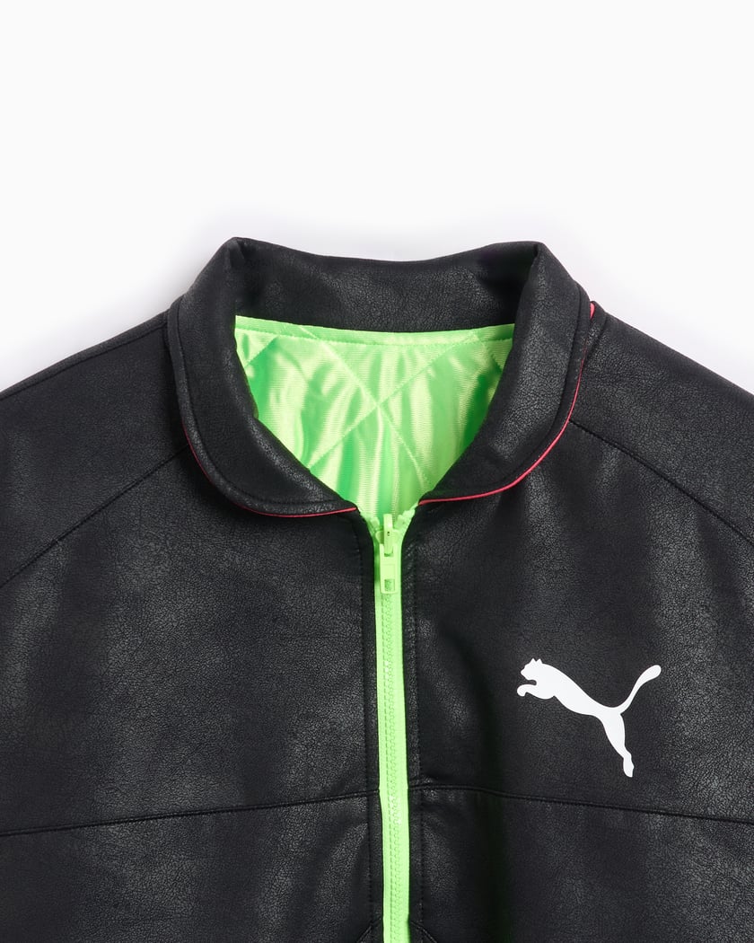 Puma x A AP ROCKY Men s Reversible Pleather Bomber Jacket Black 632480 01 FOOTDISTRICT
