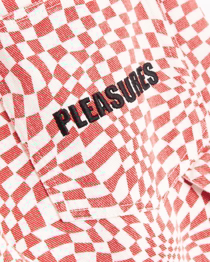 Pleasures Washy Double Knee Men's Work Pants Red P23F008-RED