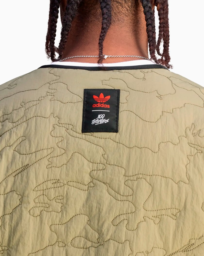 adidas Originals x 100 Thieves Men's Quilted Jacket Green JM3257