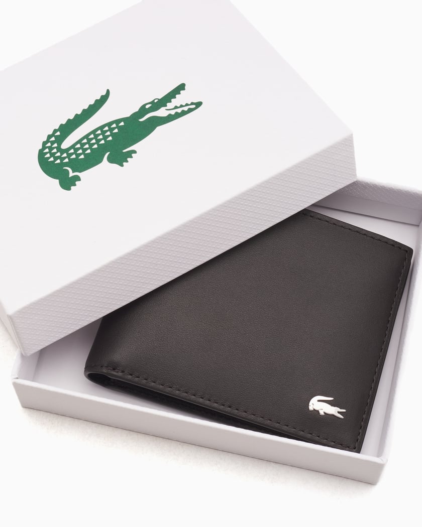Lacoste Unisex Leather Wallet Black NH1115FG 028 FOOTDISTRICT