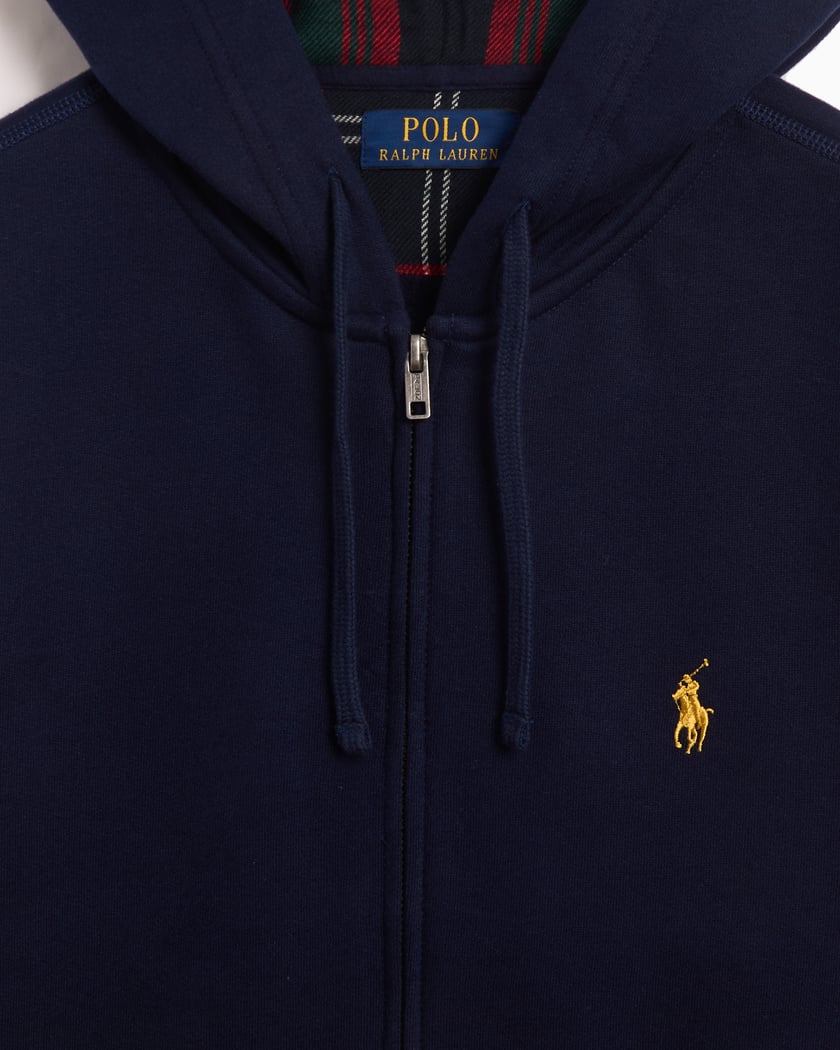 Blue polo zip up hoodie clearance