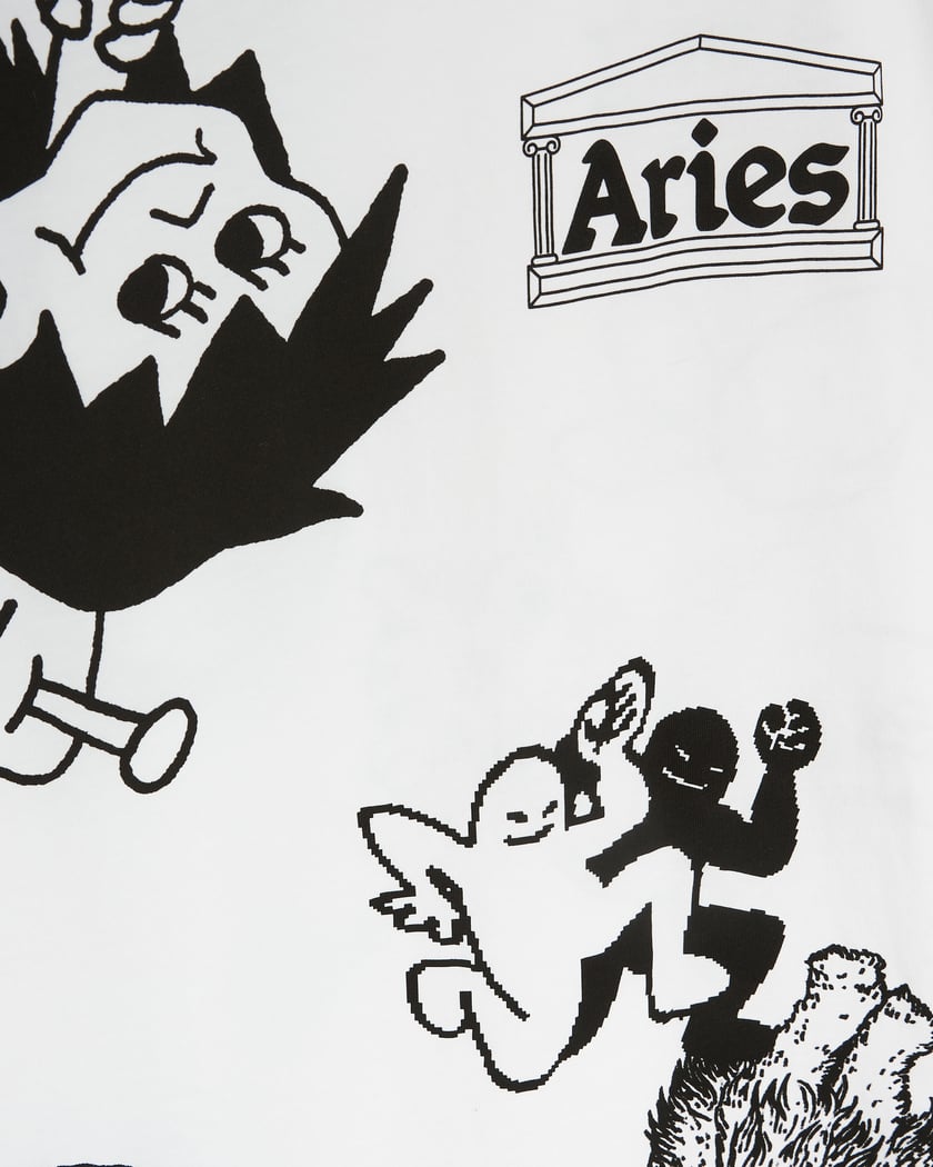 Aries Graphic Mashup Men's Long Sleeve T-Shirt White