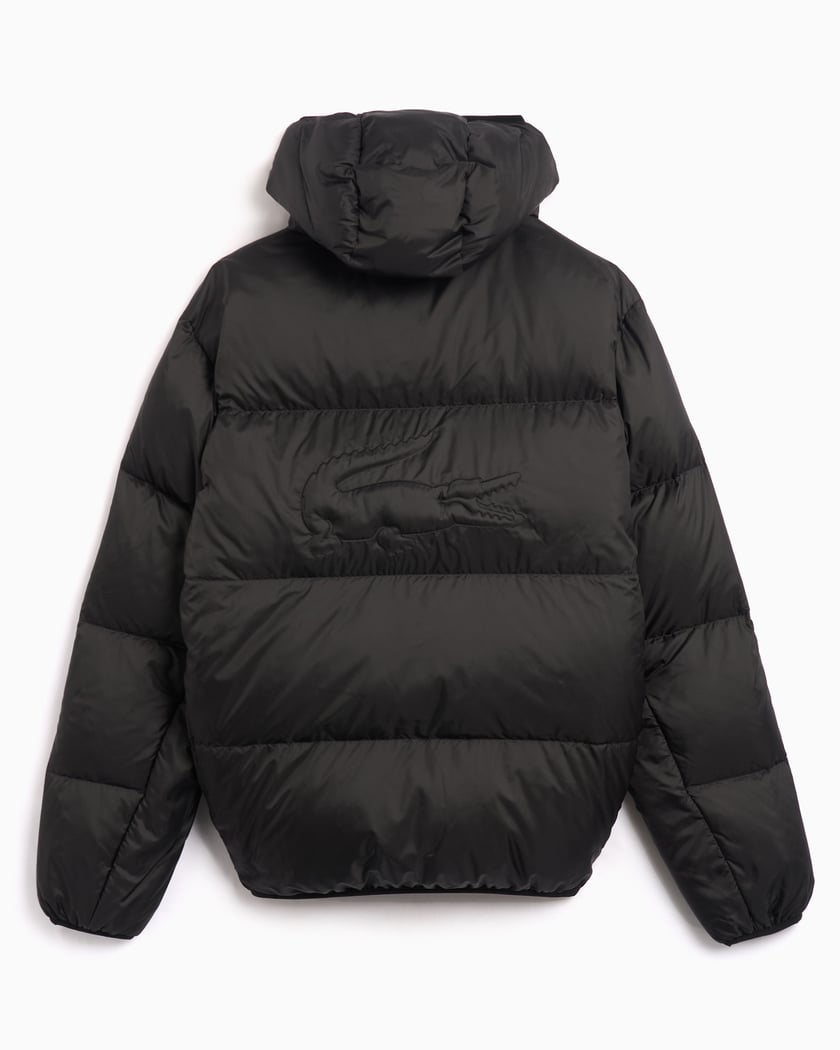 Lacoste Men s Short Water Repellent Hooded Puffed Jacket Noir BH2905 00 031 FOOTDISTRICT