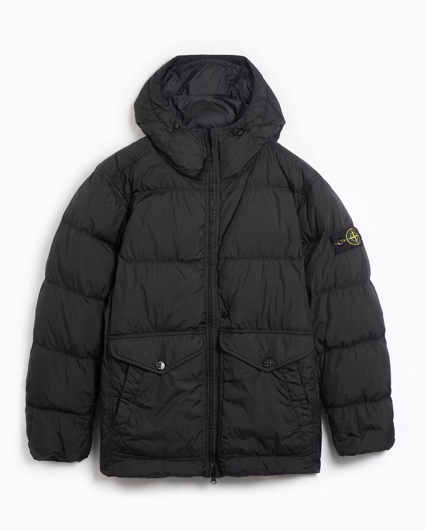 Black stone island puffer jacket top