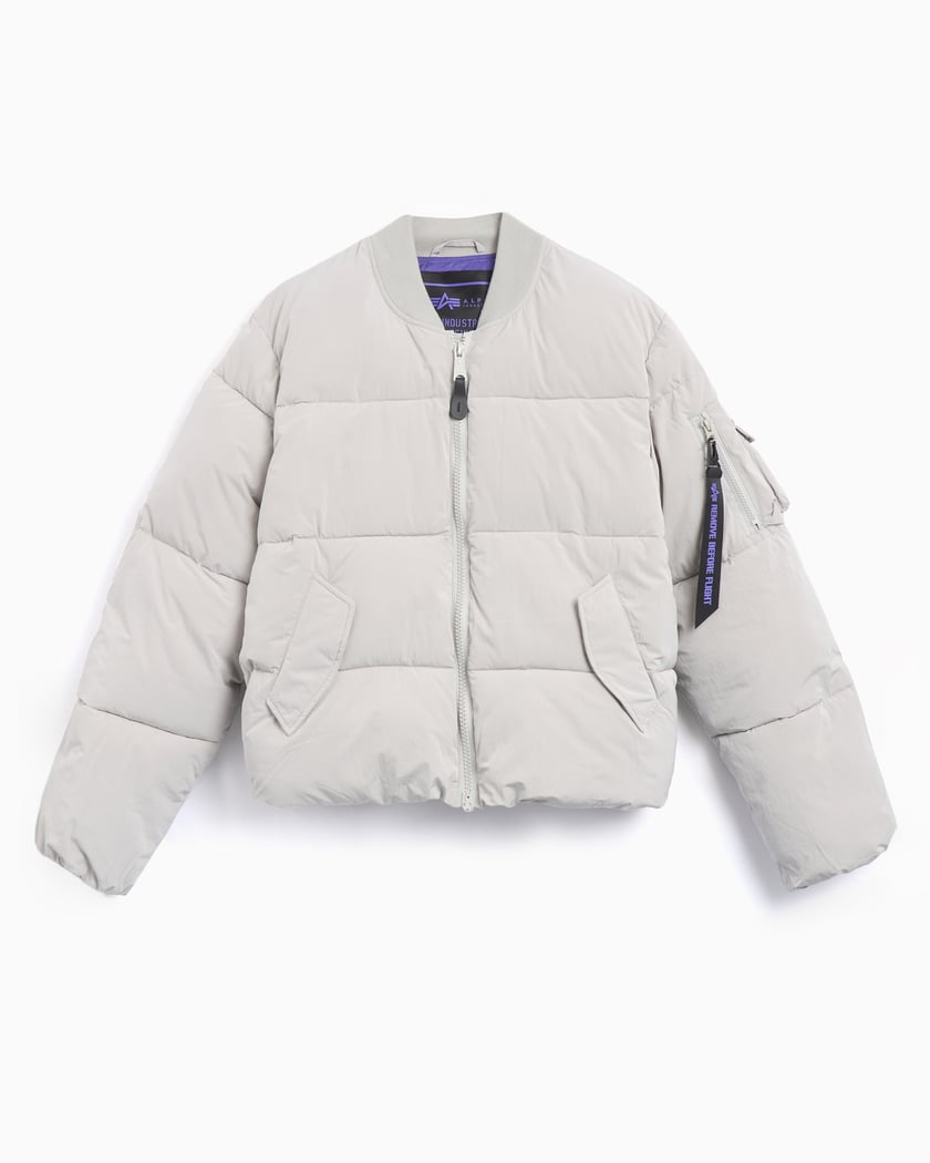 Alpha Industries MA-1 Men's Puffer Bomber Jacket Gray
