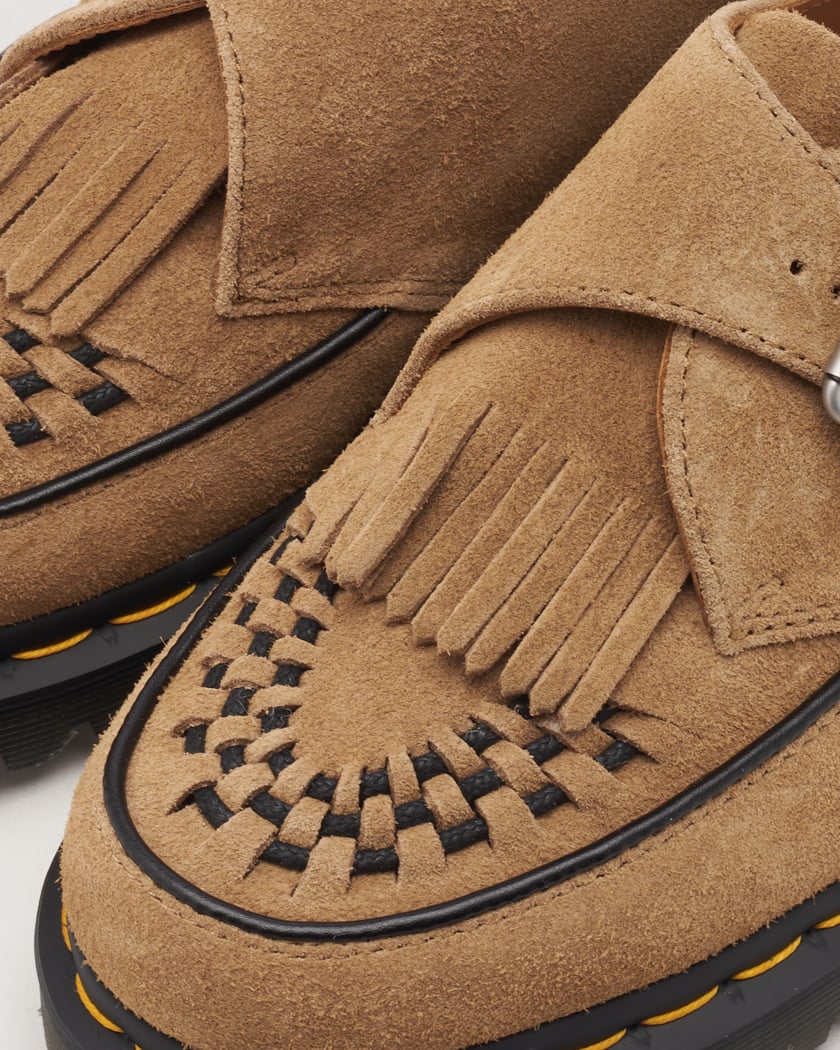 Dr. Martens Ramsey Suede Kiltie Buckle Creepers Beige