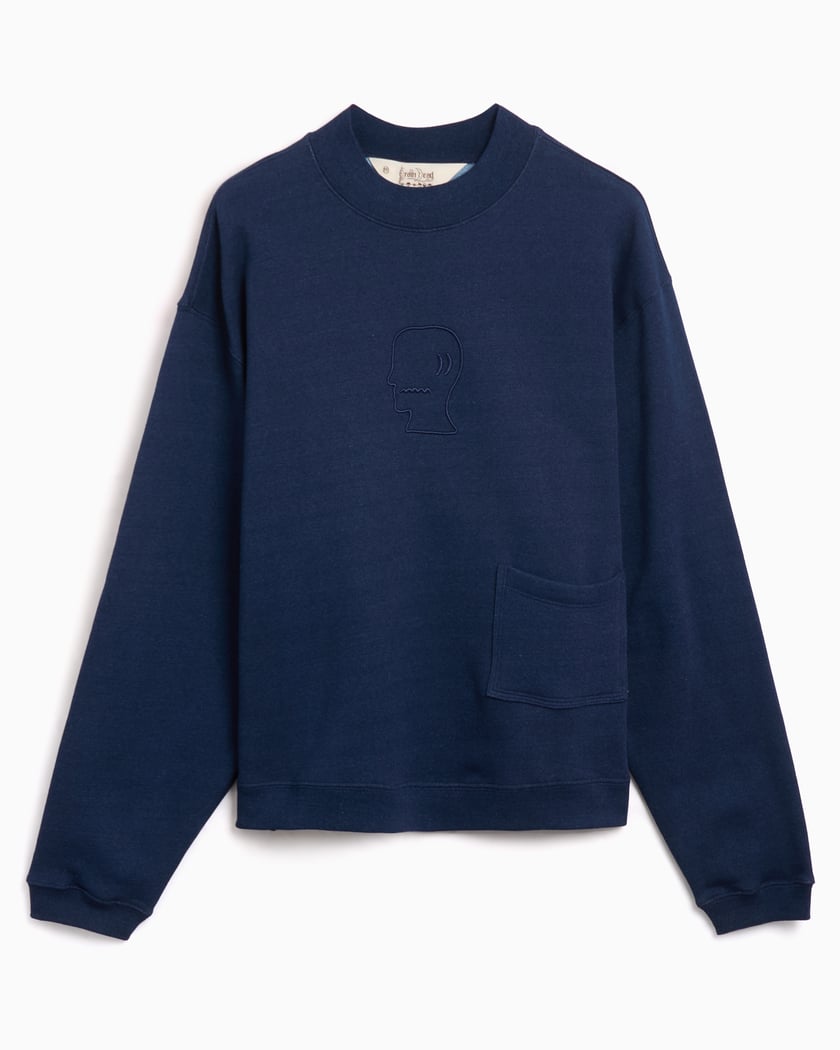 Brain Dead Men's Mockneck Sweatshirt Men's Sweatshirt Blue