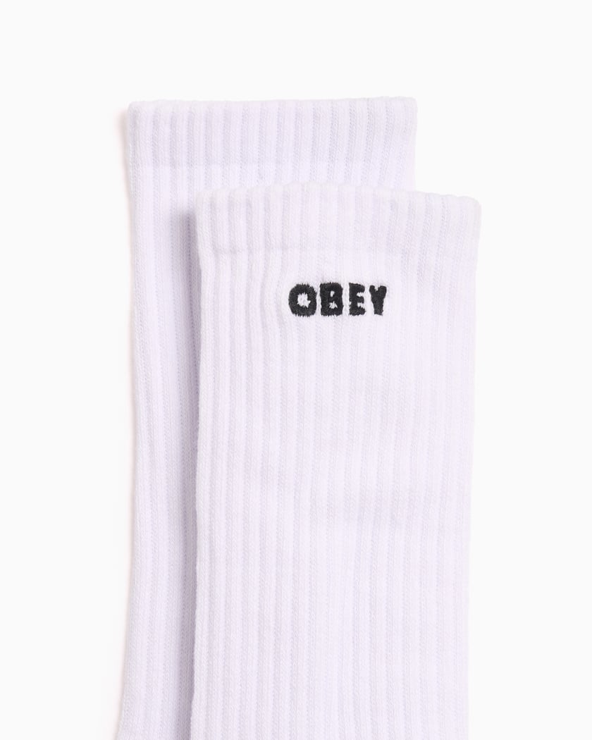 OBEY Clothing Obey Bold Unisex Socks Blanc 100260144 WHT FOOTDISTRICT