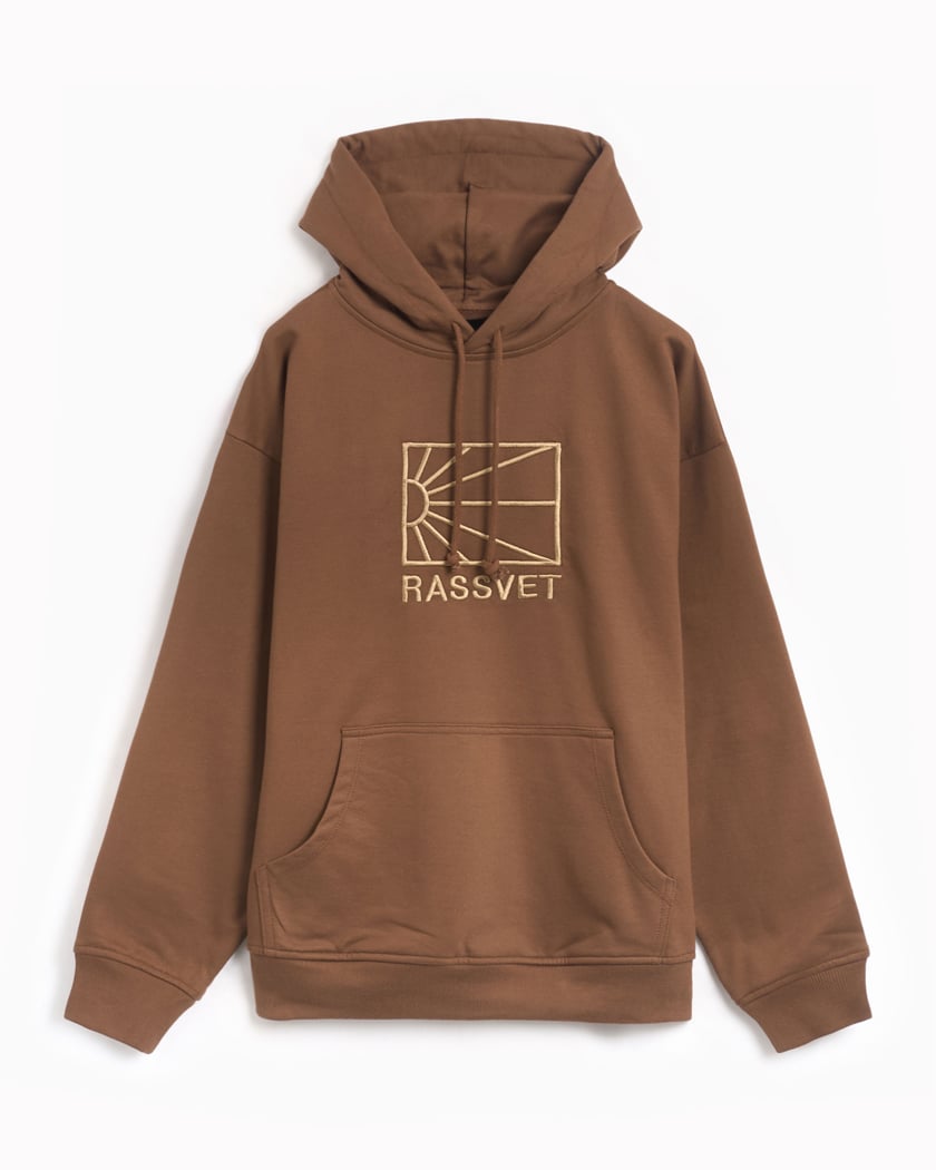 Rassvet Logo Men's Knit Hoodie Brown PACC15T022-2 | FOOTDISTRICT