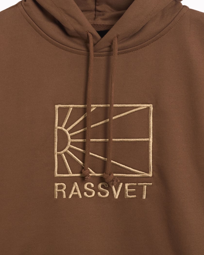 Rassvet Logo Men's Knit Hoodie Brown PACC15T022-2 | FOOTDISTRICT