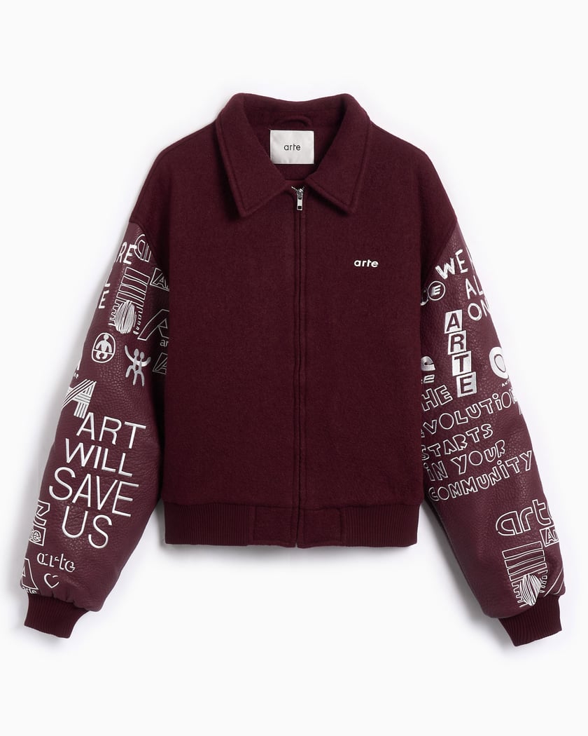 art antwerp セットアップ Arte Antwerp Art Saves College Graphic Men's Varsity Jacket