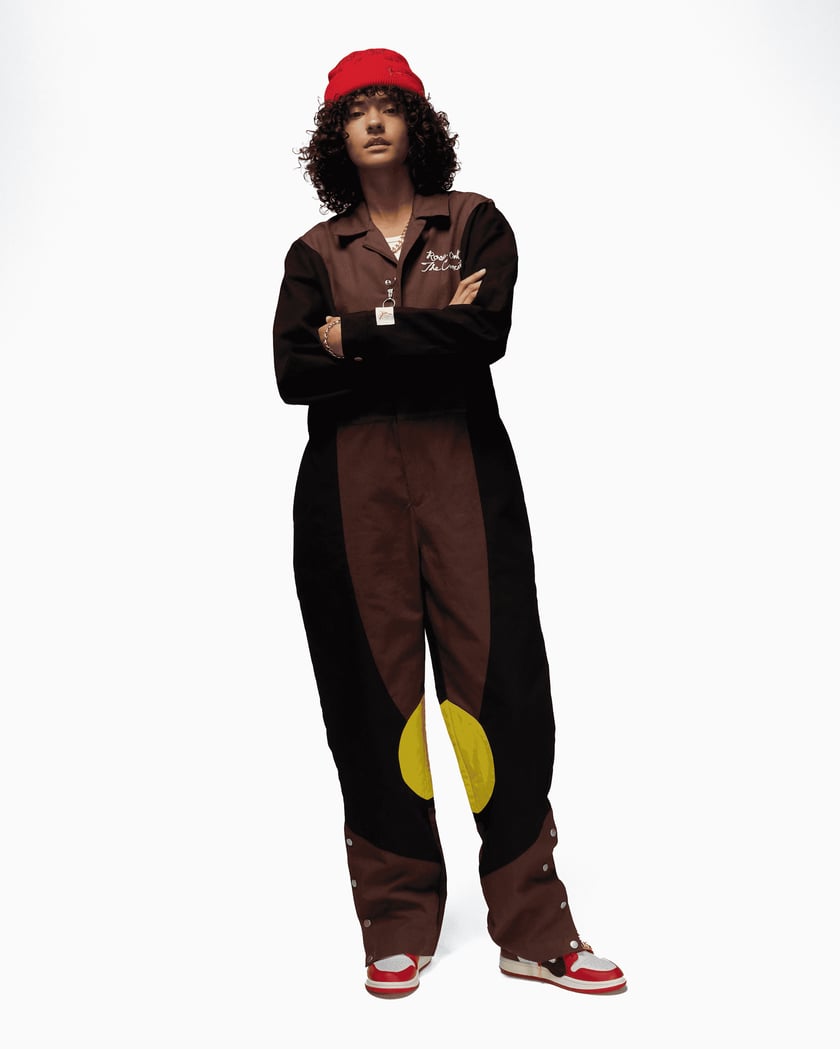 Jordan x Teyana Taylor Women s Jumpsuit Braun FB2650 227 FOOTDISTRICT