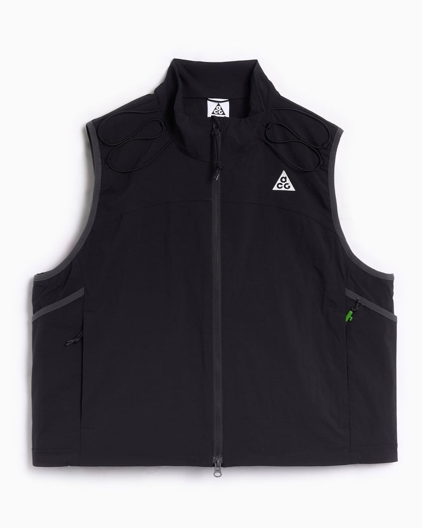 美品 00s NIKE ACG fleece vest M black Nike Golf ACG Fleece Lined Black Zipper Pockets Activewear