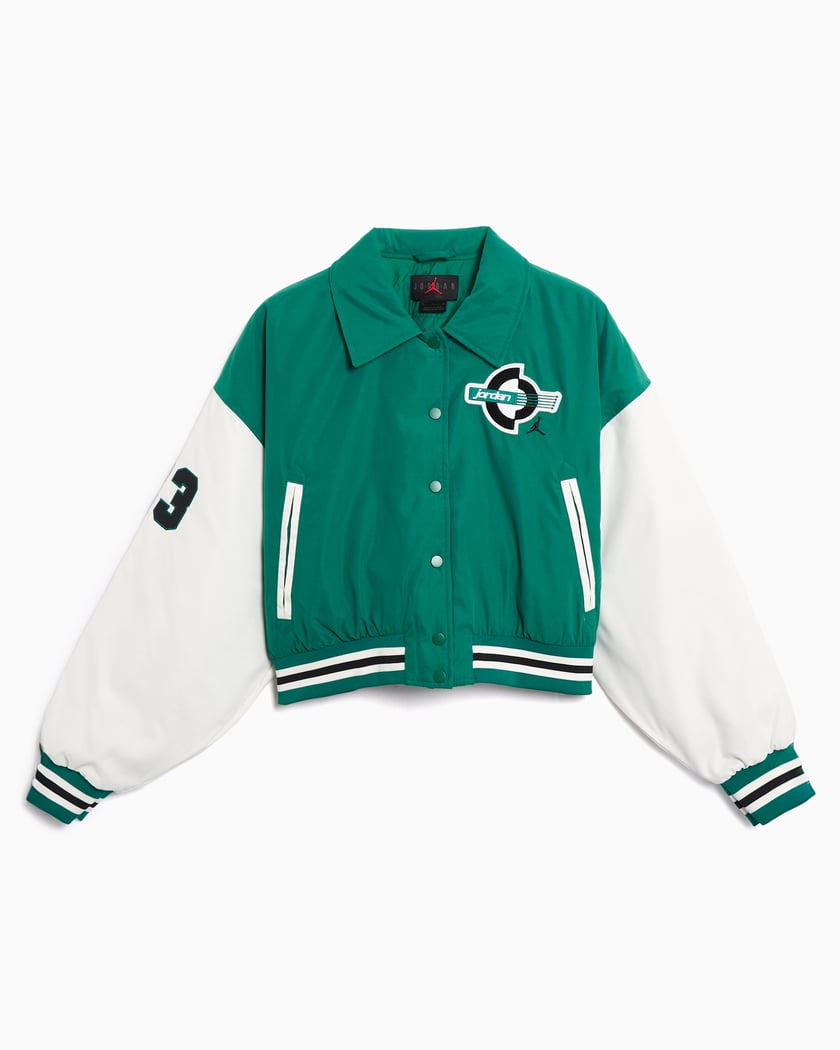 新品 Air Jordan Varsity Jacket 'Green'Lサイズ Jordan Brooklyn Therma-FIT Logo Relaxed Women's Varsity Jacket