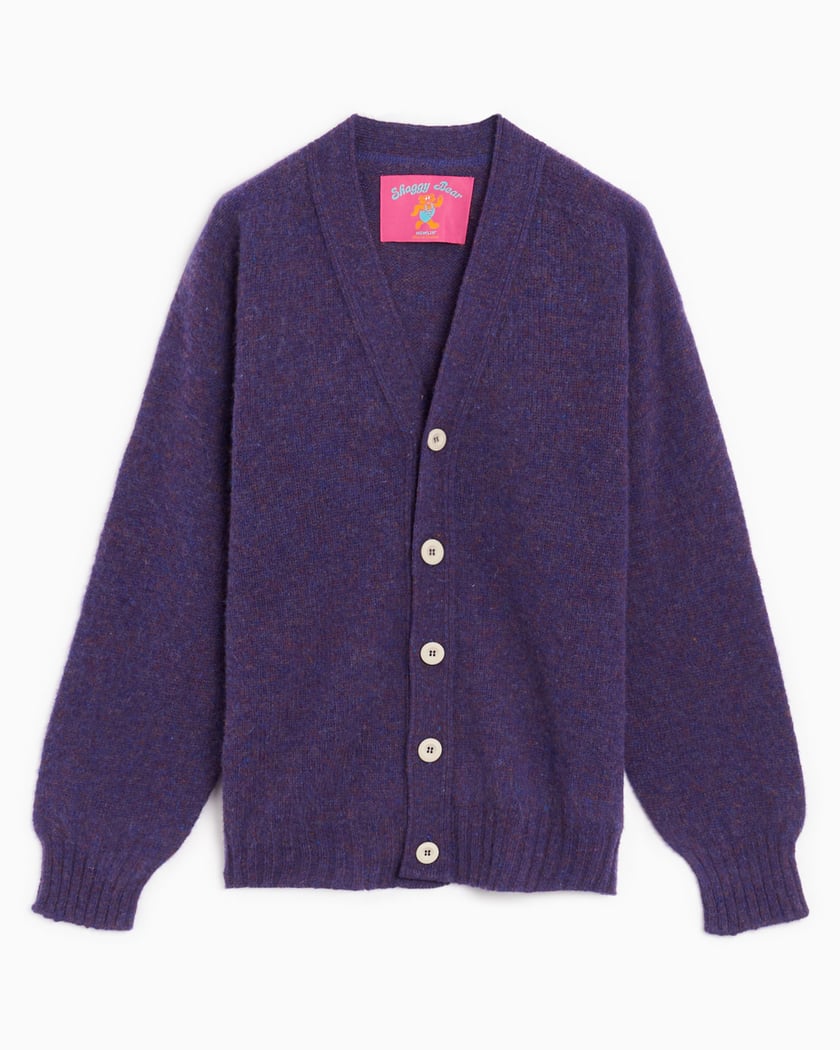 Purple shaggy cardigan top