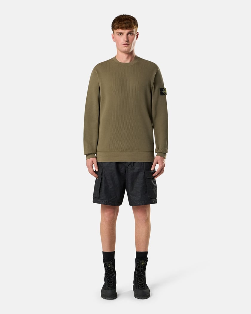 Stone Island Waffle Fleece Men's Sweatshirt Green L1S156100056