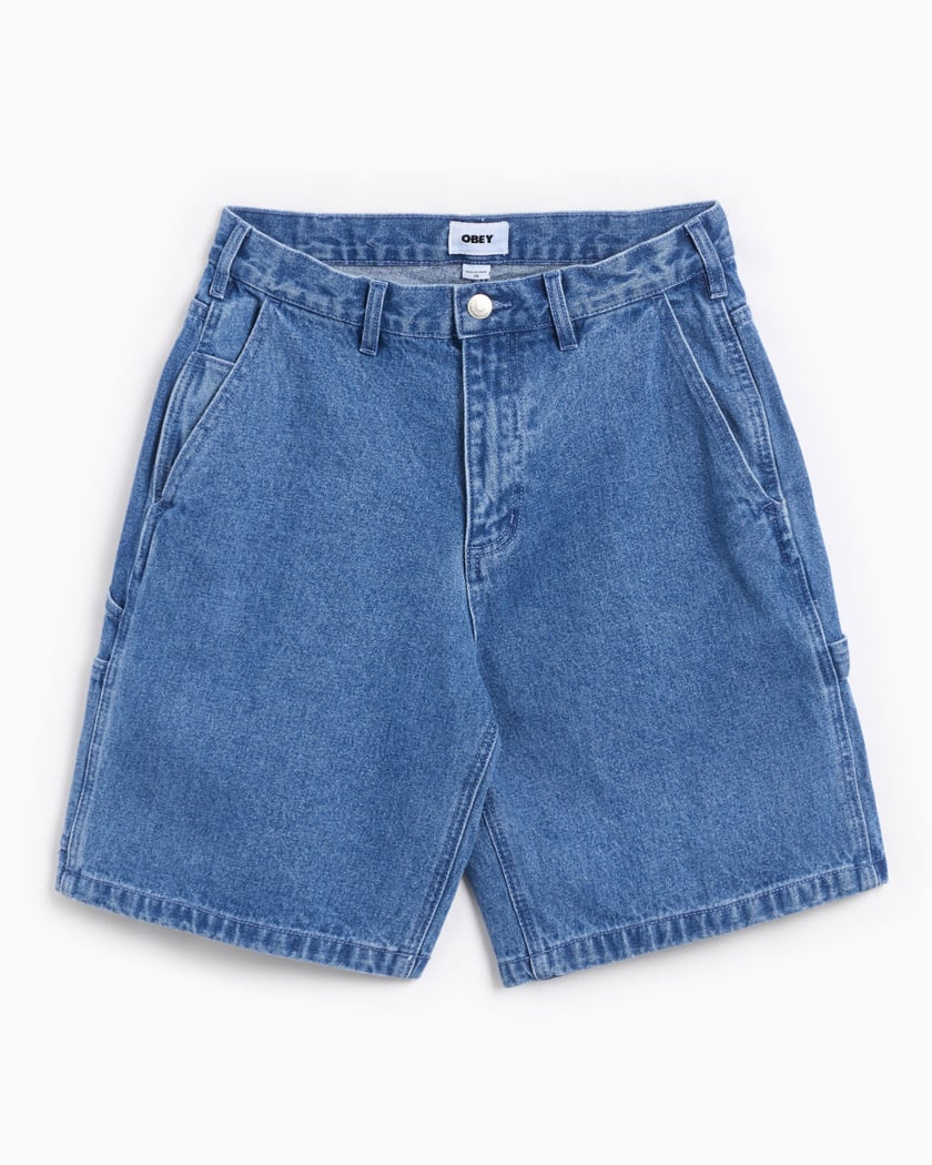 OBEY Clothing Bigwig Men's Denim Carpenter Baggy Shorts Blue